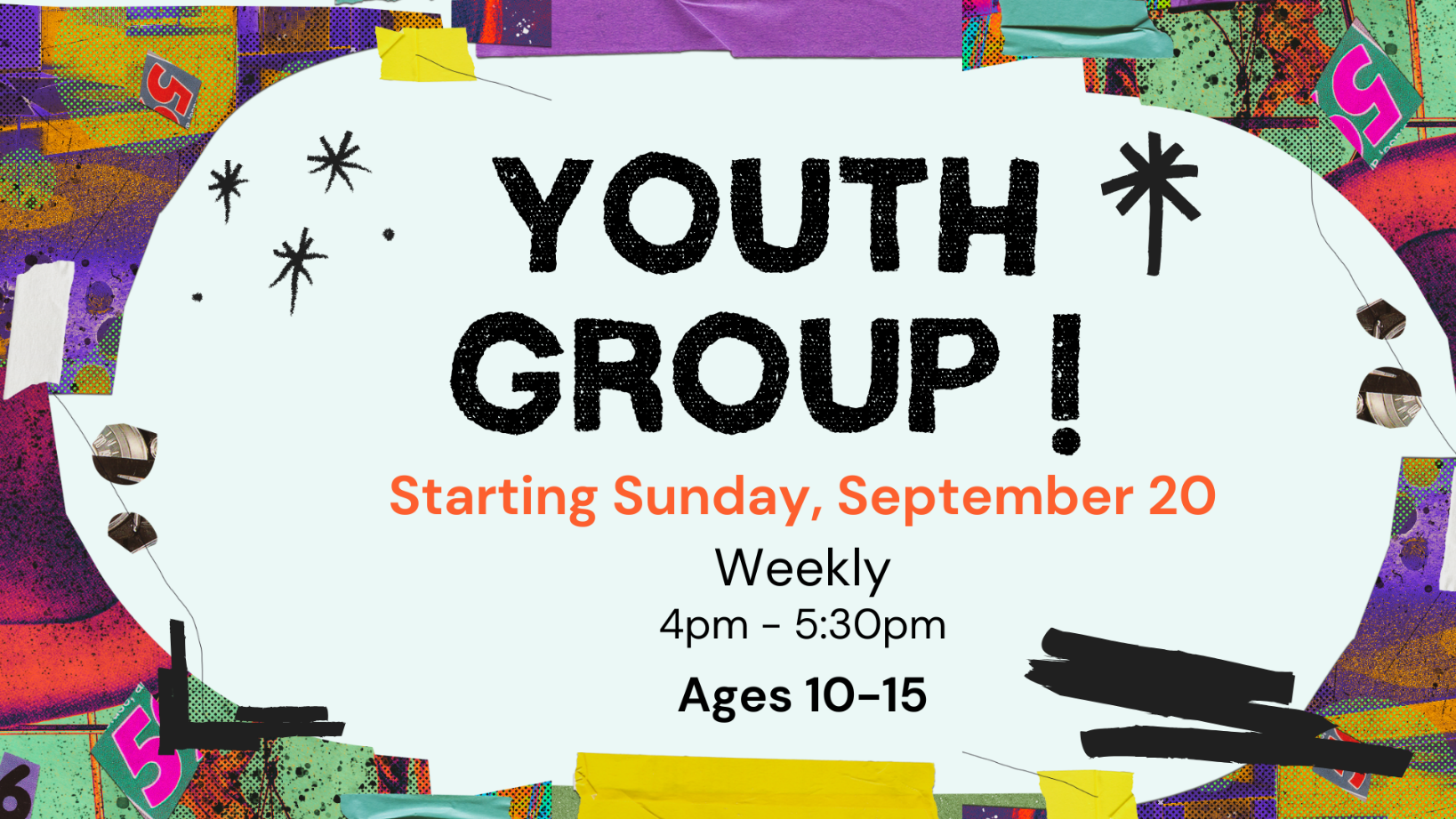 Youth Group beginning September 20 for ages 10 to 15